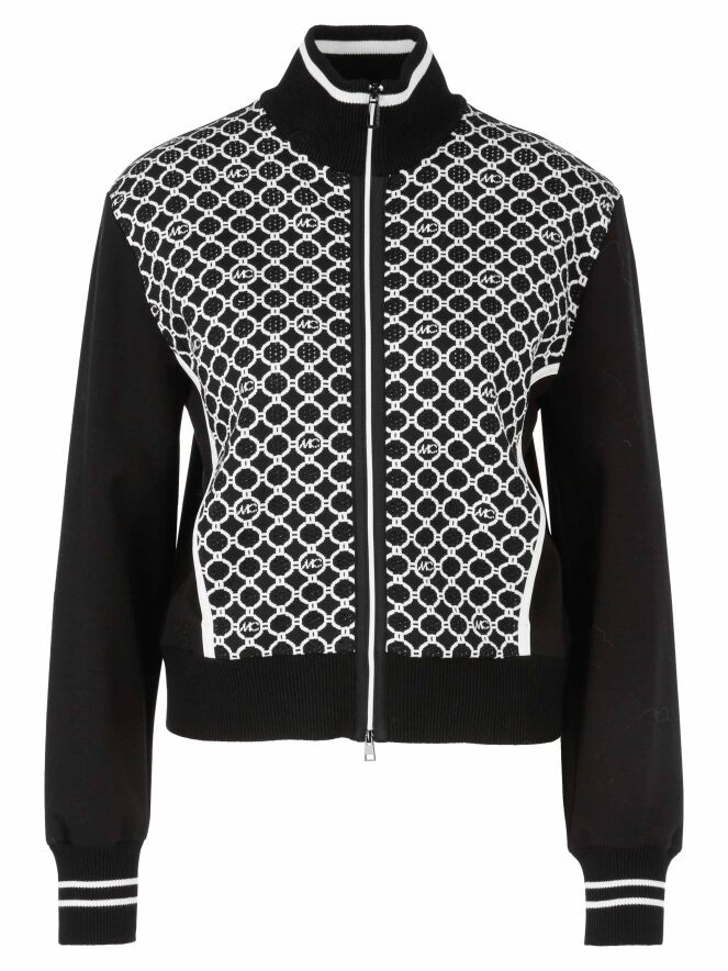 Marc Cain Zipper Cardigan Black/White