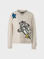 Marc Cain Sweater with Tiger and Star