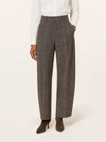Load image into Gallery viewer, Cambio Edita Mouline Check Brown/Grey Pant
