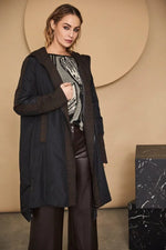 Load image into Gallery viewer, Naya Hoodied Coat Black/Brown
