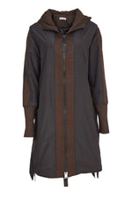 Load image into Gallery viewer, Naya Hoodied Coat Black/Brown
