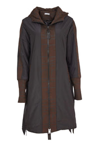 Naya Hoodied Coat Black/Brown