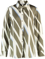 Load image into Gallery viewer, Gerry Weber Printed Blouse in khaki/white
