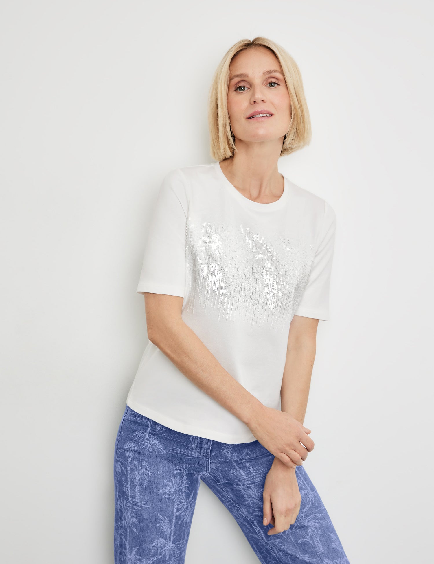 Gerry Weber Soft T-shirt with a sequin trim on the front