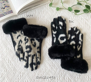 Winter Gloves with Faux Fur Cuff