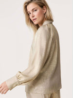 Load image into Gallery viewer, Taifun Shimmer Blouse in Gold

