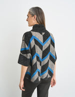Load image into Gallery viewer, Gerry Weber Grey/Blue Chevron Pattern Top
