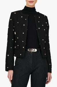 Weill City Mikado bouclé tweed jacket with studs and stars