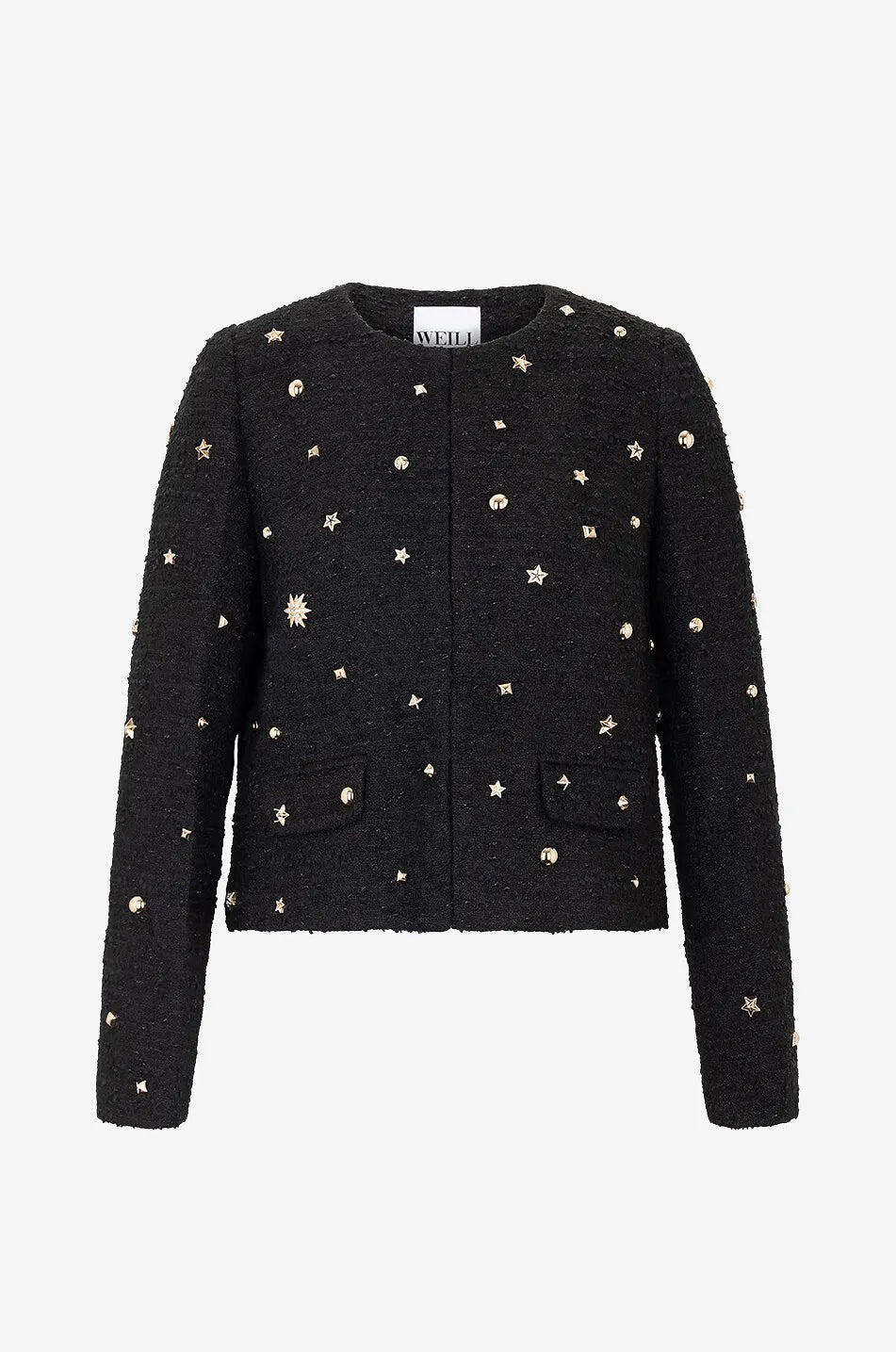 Weill City Mikado bouclé tweed jacket with studs and stars