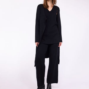 Pistache Long Ribbed Knitted Coat