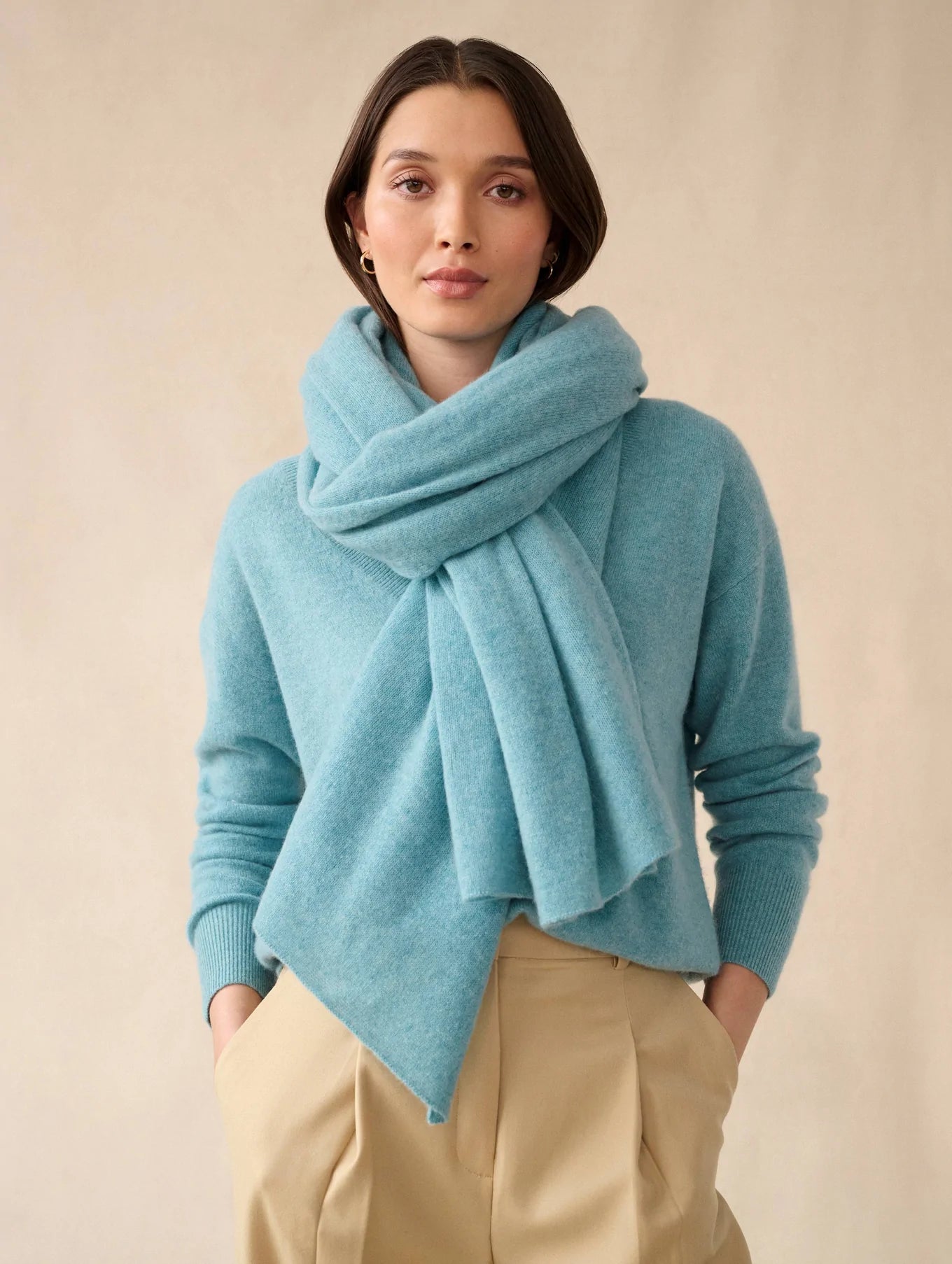 Light blue cashmere online wrap