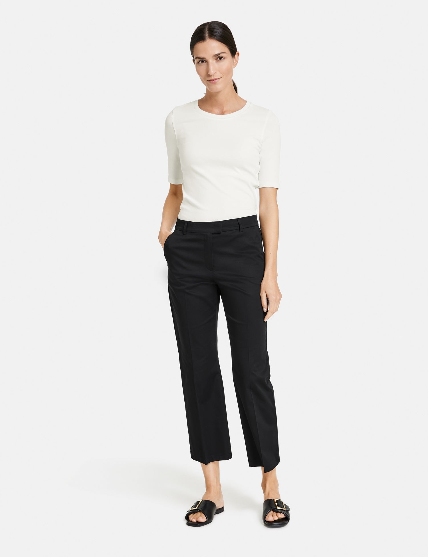 Gerry Weber Cotton pant in Sage