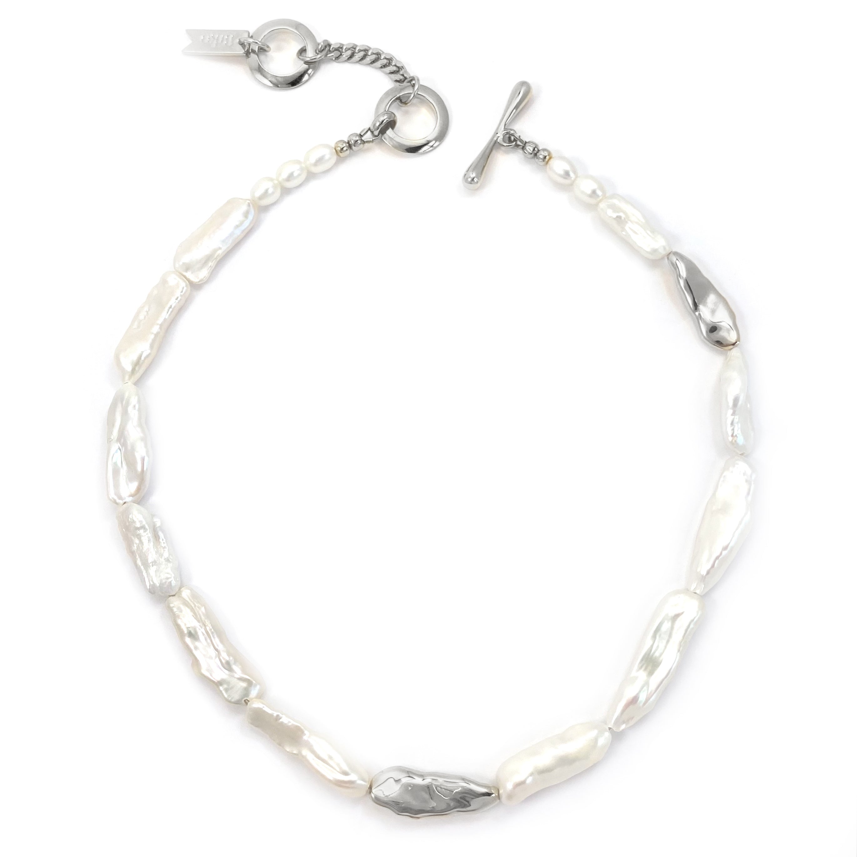 Biko Elle Pearl Collar - Silver