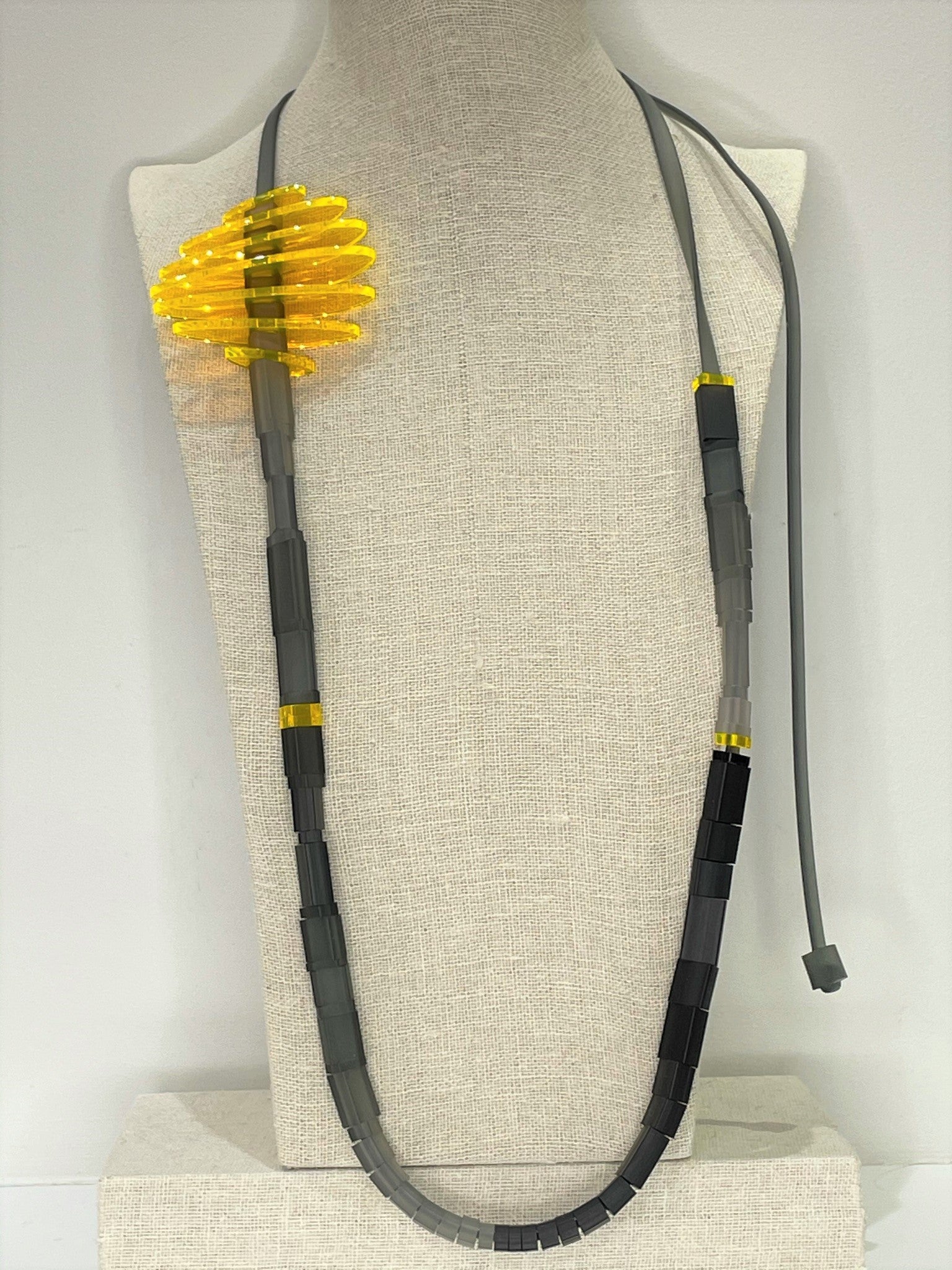 Alex and Svet Long Black and Yellow Necklace
