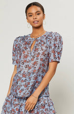 Load image into Gallery viewer, Floral Split Neck Blouse

