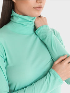 MARC CAIN Roll-neck top in fine jersey