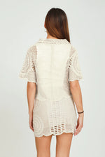 Load image into Gallery viewer, IVORY CIRCLE CROCHET SHIRT
