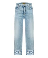 Cambio cropped jeans with Crotchet bottom