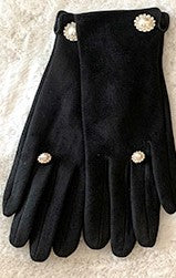 Glove with Pearl ring and cuff
